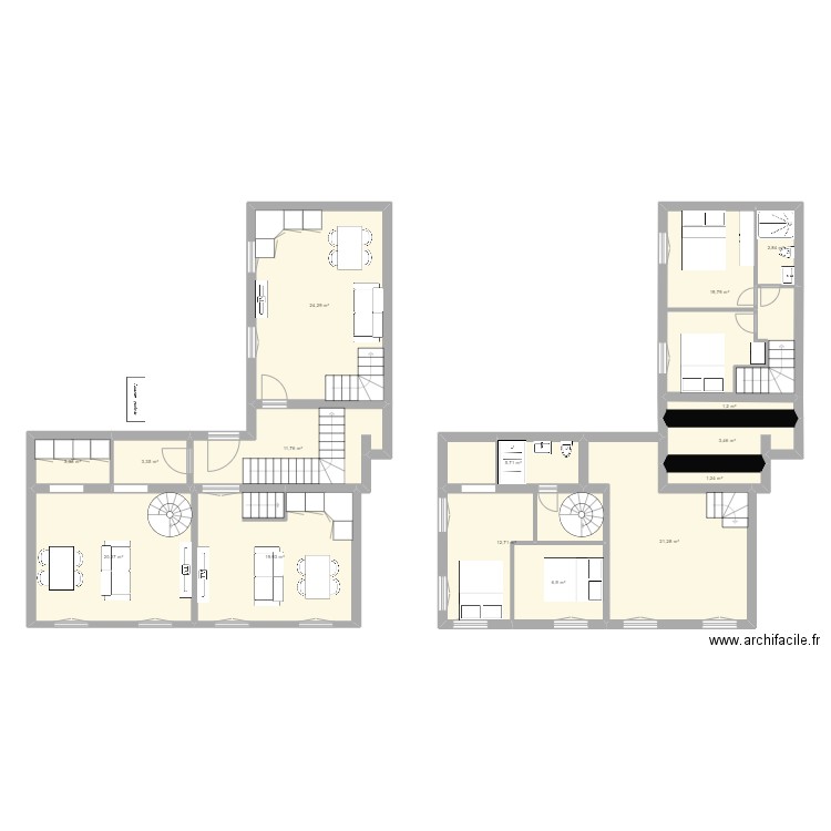 st maurice r0 3 F3 SOUPLEX ?. Plan de 15 pièces et 158 m2