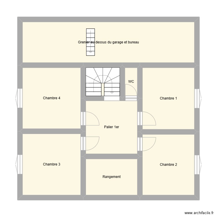 1ER MADEGNEY. Plan de 9 pièces et 71 m2