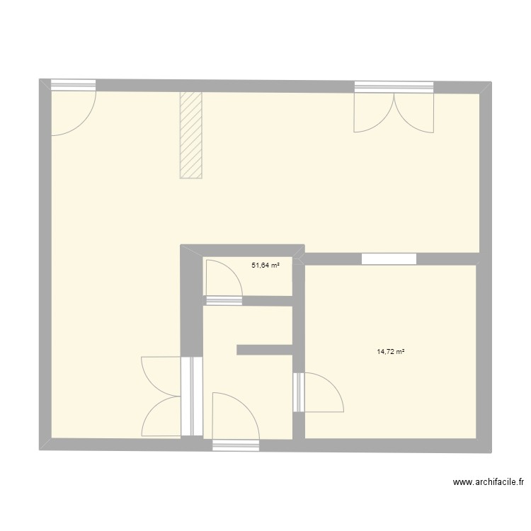 MGT. Plan de 2 pièces et 88 m2