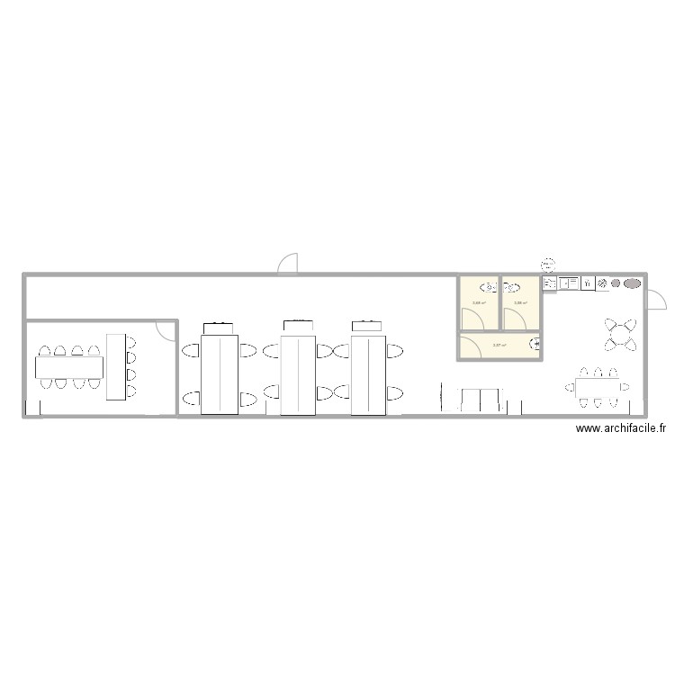 THELUS. Plan de 3 pièces et 11 m2