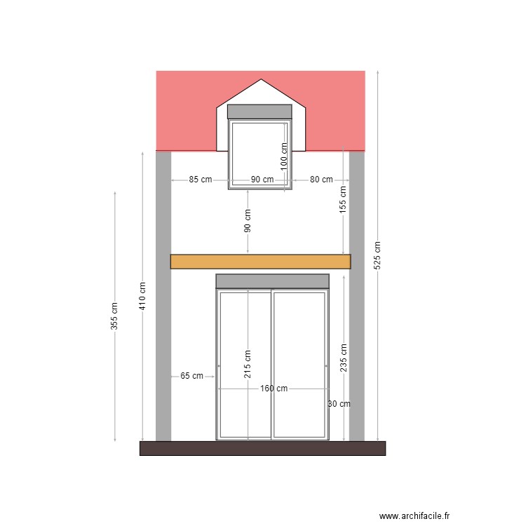 facade sud brem. Plan de 0 pièce et 0 m2