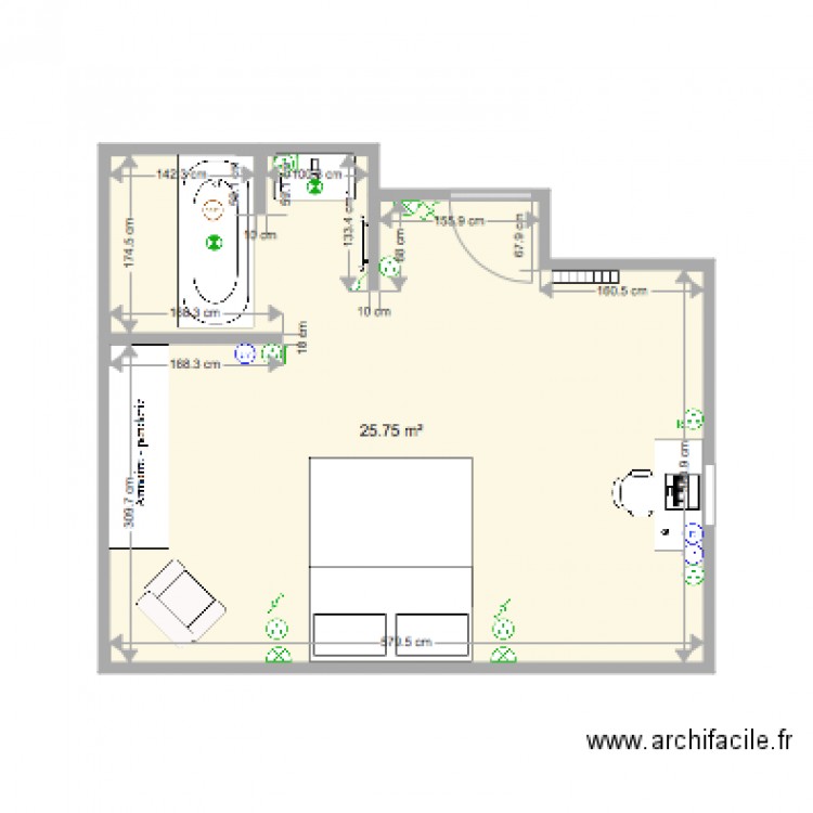 Chambre Paul. Plan de 0 pièce et 0 m2