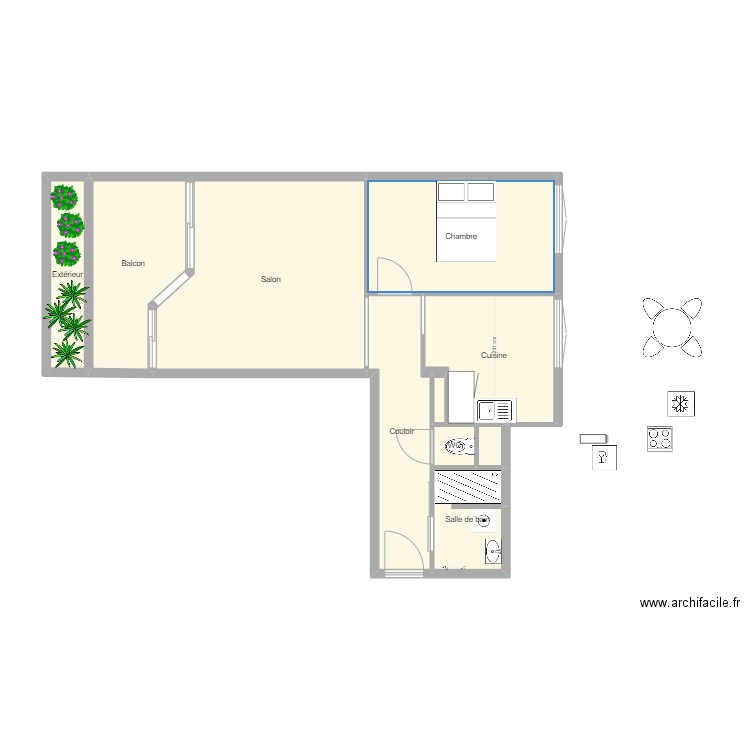 Villeurbanne 1. Plan de 10 pièces et 63 m2