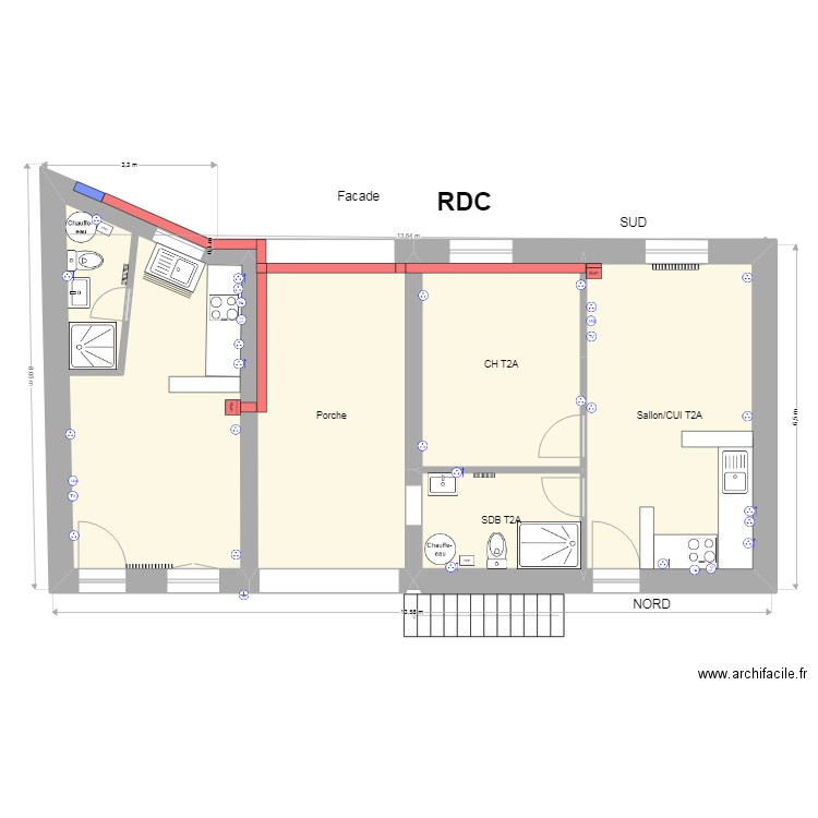 RDC REBAIS rénovév2 Prises et cuisine SDB. Plan de 0 pièce et 0 m2