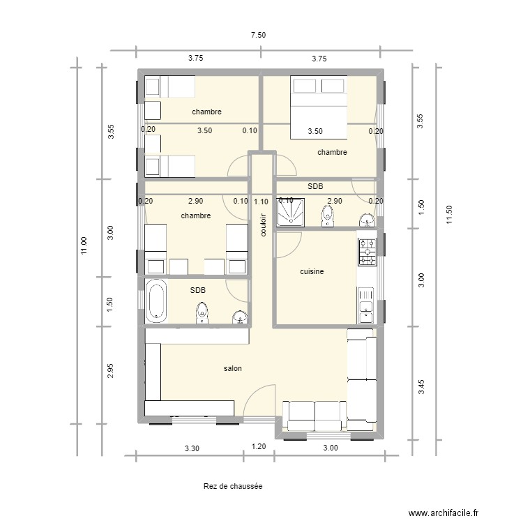 maison mourad. Plan de 0 pièce et 0 m2