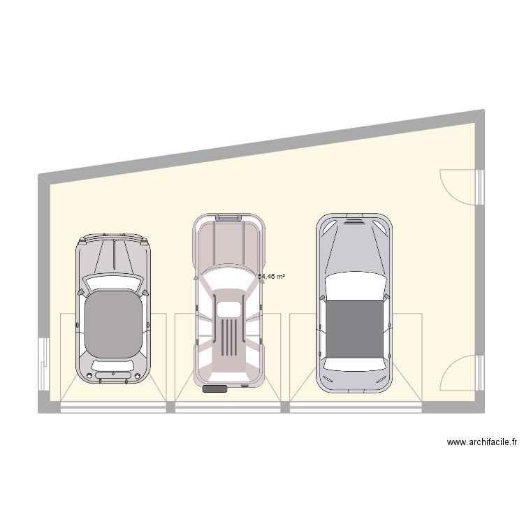 plan du dessus. Plan de 1 pièce et 54 m2