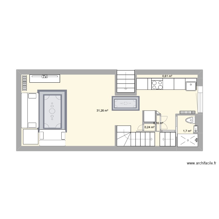 20240302 RDC 2. Plan de 5 pièces et 35 m2