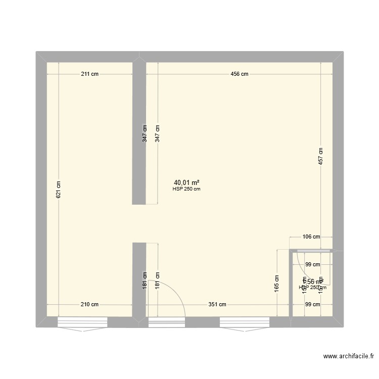 RDC ST FONS. Plan de 2 pièces et 42 m2