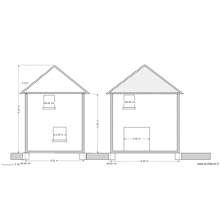 plan de coupe. Plan de 0 pièce et 0 m2