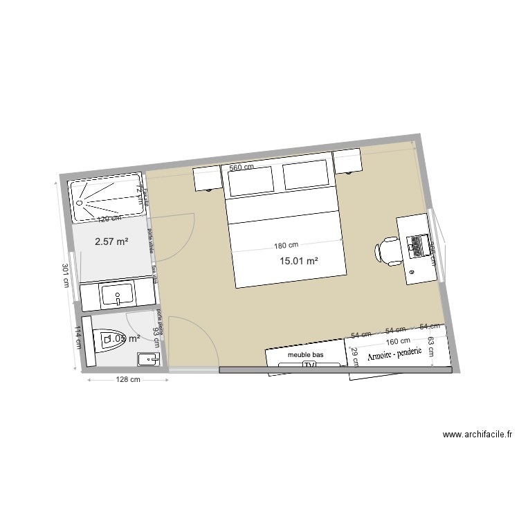 Gland variante 3. Plan de 0 pièce et 0 m2