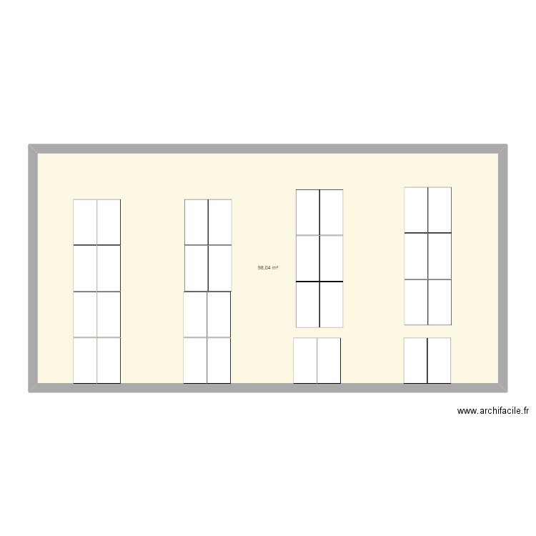 804. Plan de 1 pièce et 98 m2