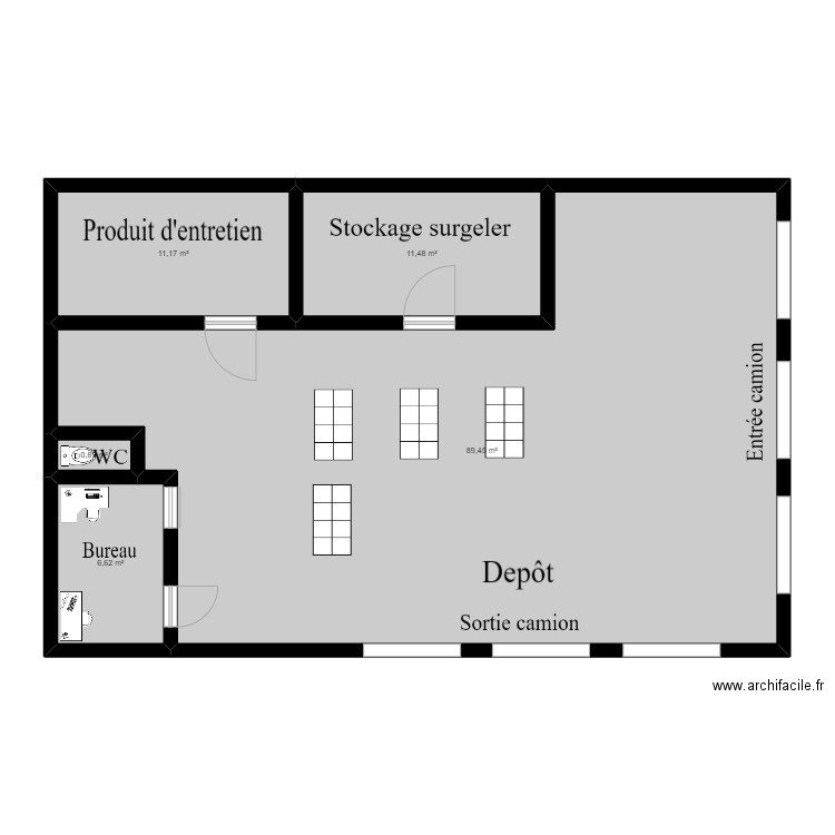 Plan de l'entrepôt. Plan de 0 pièce et 0 m2