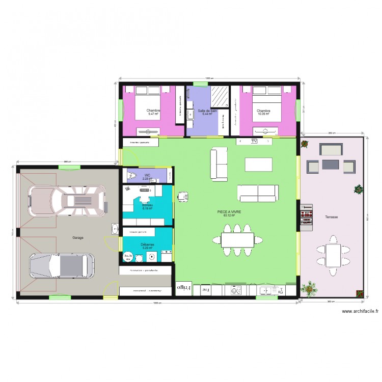 MAISON CARREE. Plan de 0 pièce et 0 m2