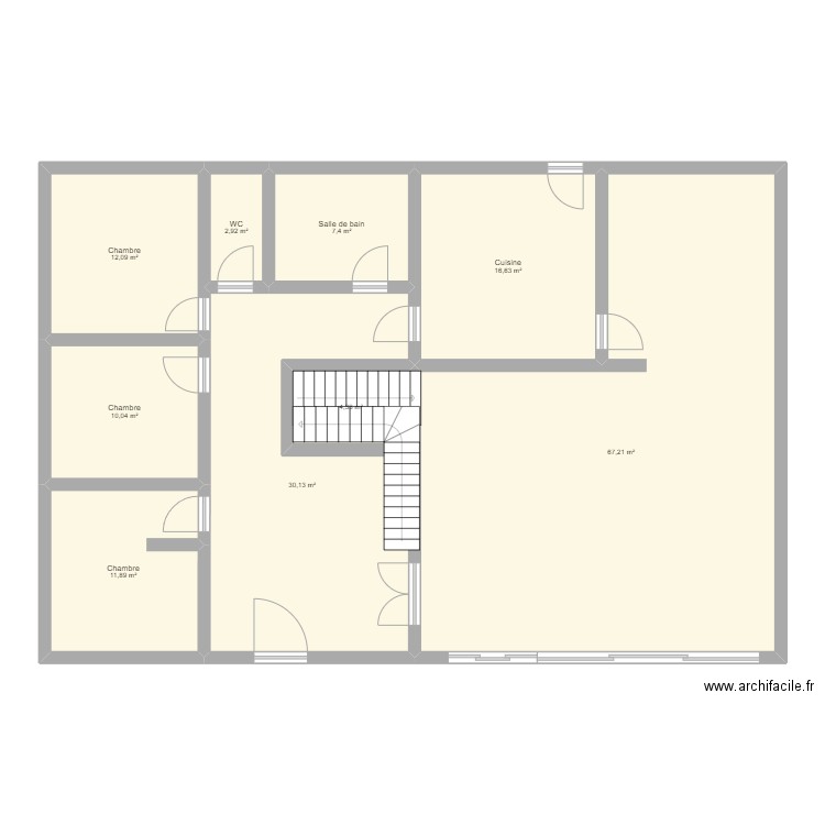 Mamie . Plan de 9 pièces et 163 m2