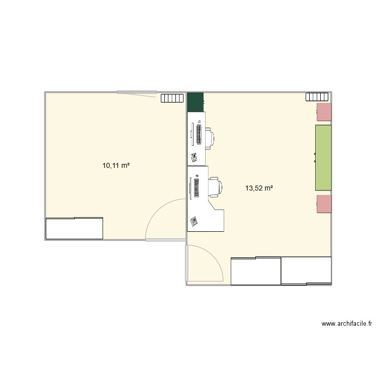 Maison. Plan de 2 pièces et 24 m2