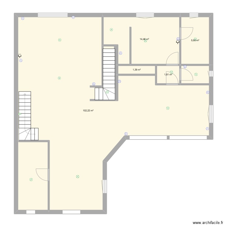 sylvain petit. Plan de 5 pièces et 126 m2