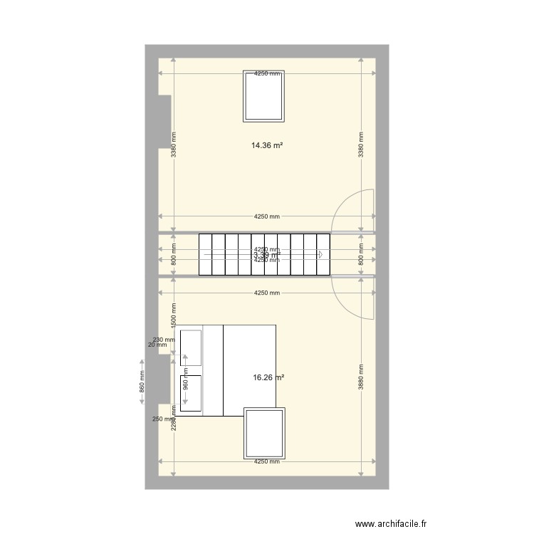 Plan 2ème Deb - Plan dessiné par Milan 55