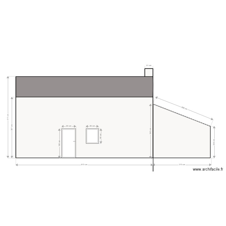 DP4 PLAN FACADE NORD après travaux. Plan de 0 pièce et 0 m2