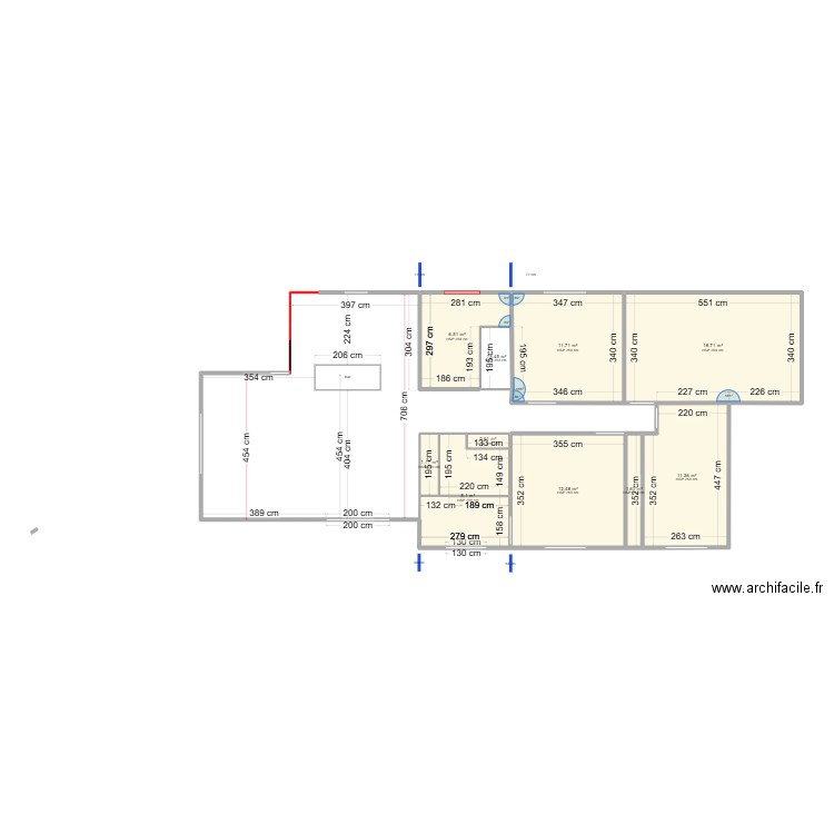 Matrice de Base xav. Plan de 10 pièces et 74 m2