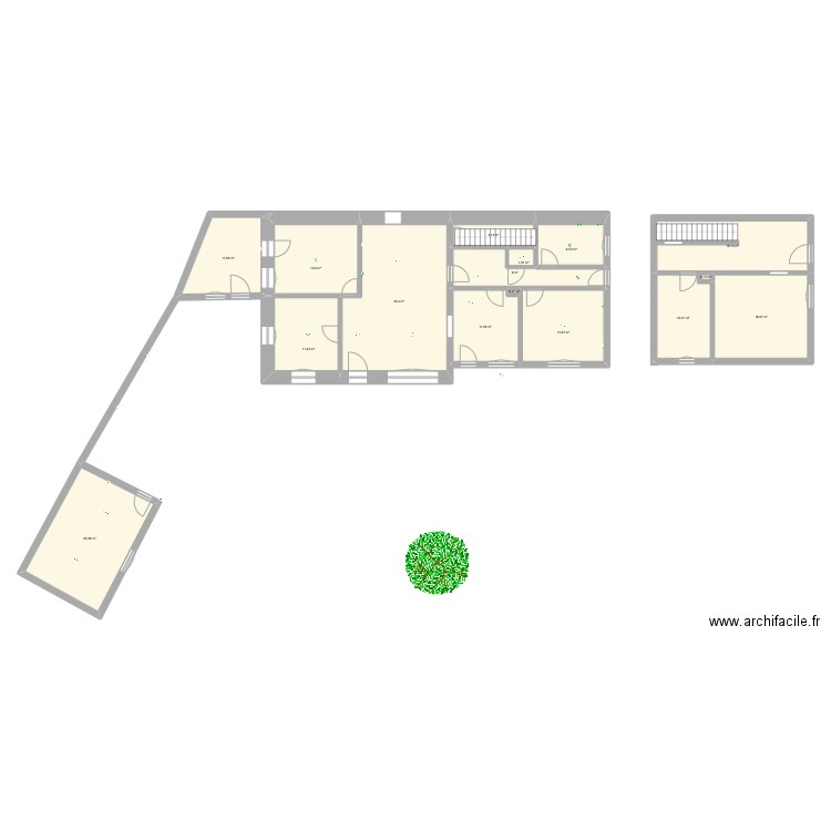 Clochette. Plan de 16 pièces et 187 m2