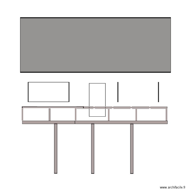 façade terrasse pilotis . Plan de 0 pièce et 0 m2