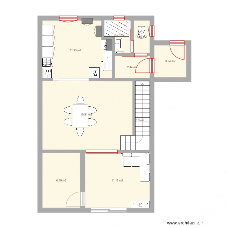 Renard. Plan de 0 pièce et 0 m2