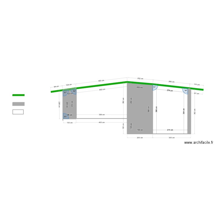 FACE AV. Plan de 4 pièces et 30 m2