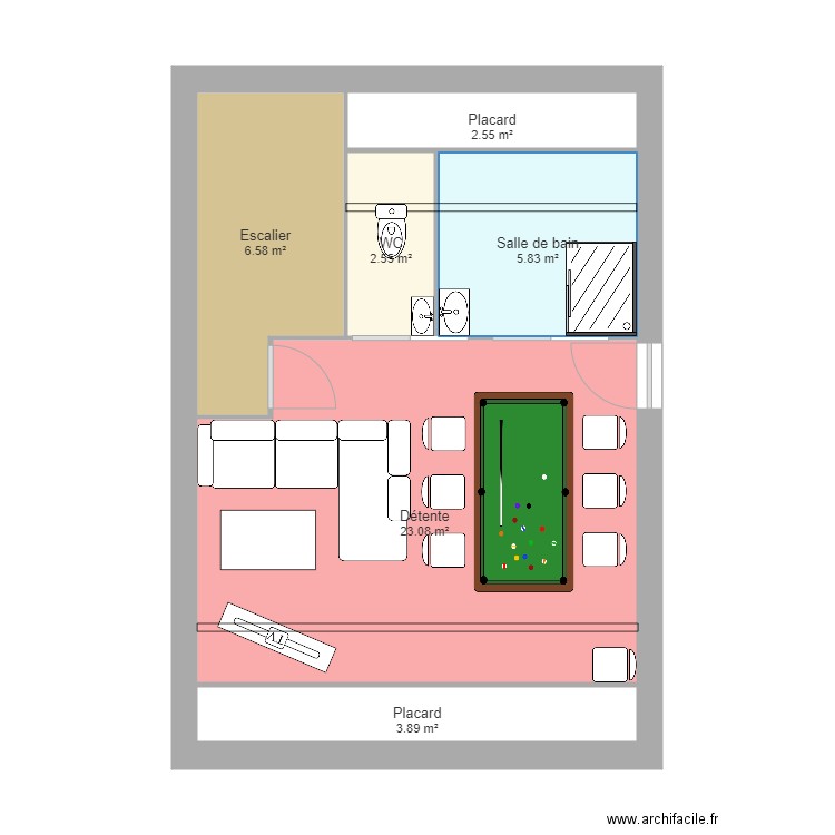 Grenier espace 1 sans débarras. Plan de 0 pièce et 0 m2