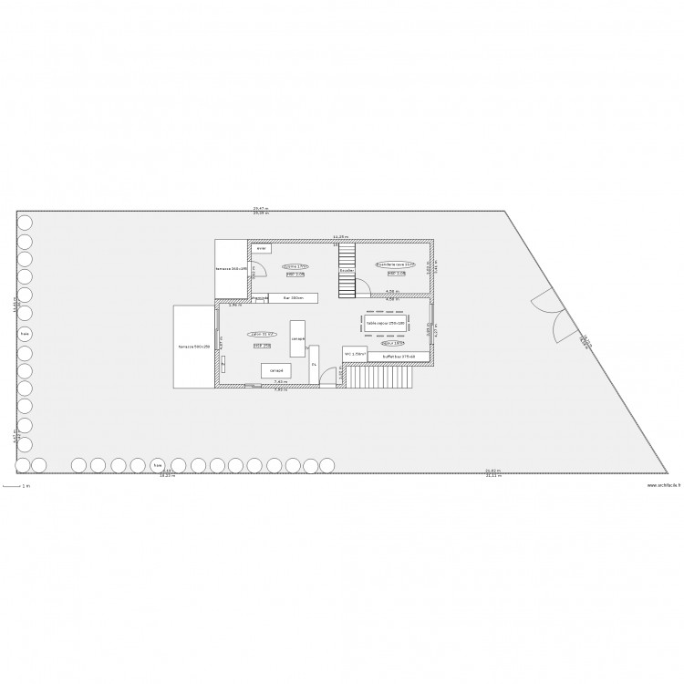 maison aigas existant RDC sur terrain. Plan de 0 pièce et 0 m2