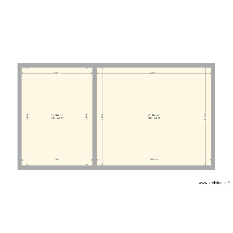 montero. Plan de 2 pièces et 47 m2