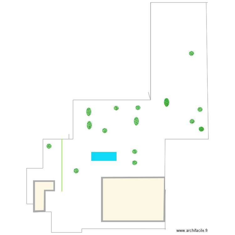 Jardin avec arbres. Plan de 0 pièce et 0 m2