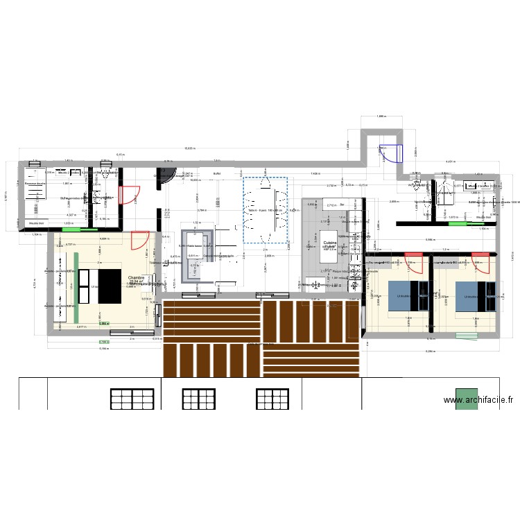 maison 1. Plan de 3 pièces et 53 m2