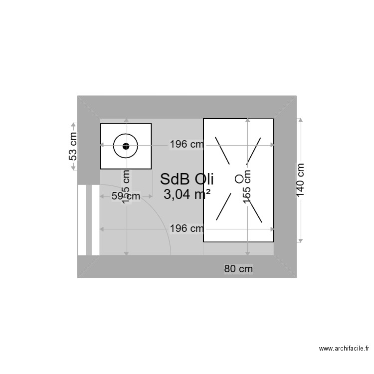 SdB. Plan de 0 pièce et 0 m2