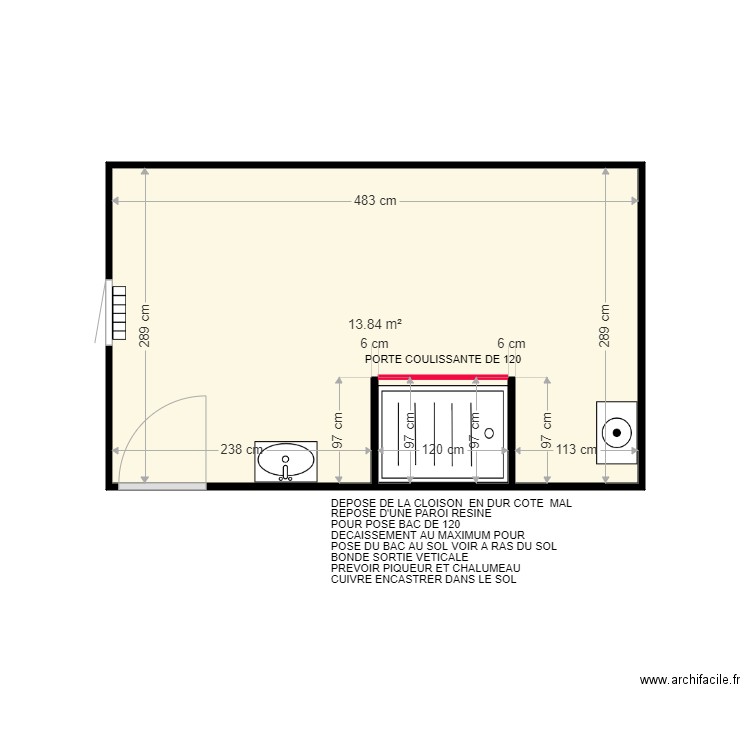 FOULON DAVID - Plan 1 pièce 14 m2 dessiné par harmo59000