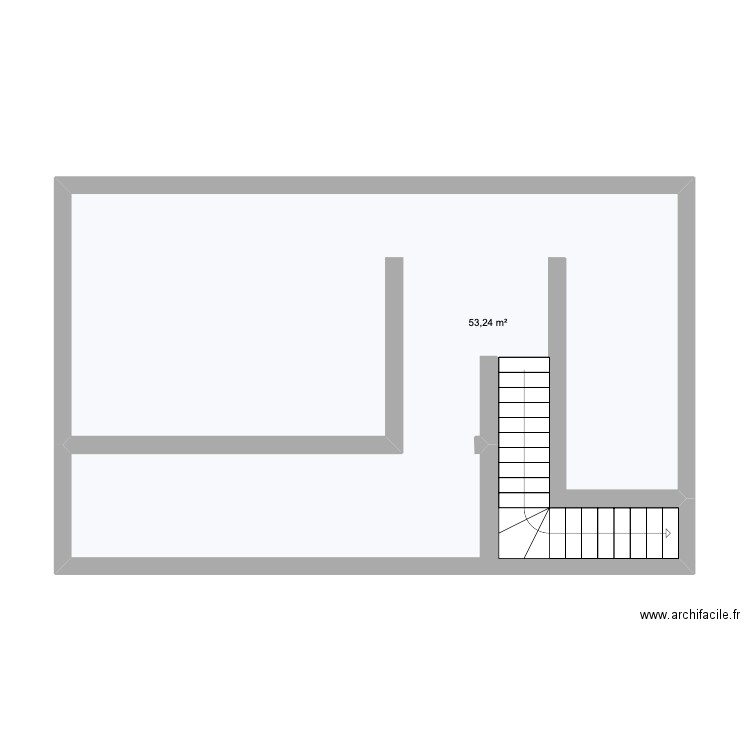 Cava. Plan de 1 pièce et 53 m2