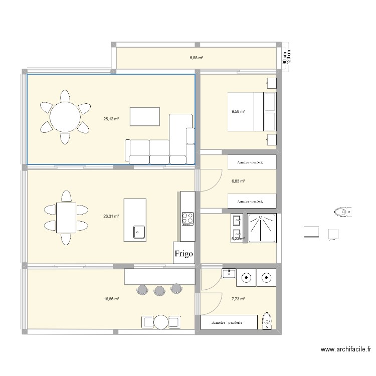 Raro Beach House. Plan de 8 pièces et 105 m2