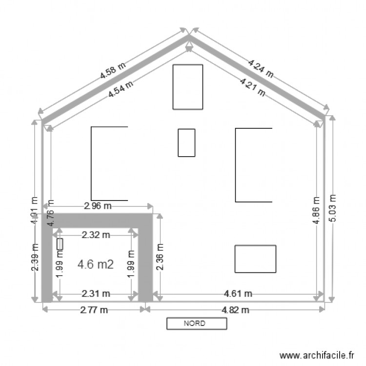 DP4 PLAN FACADE AVANT MODIFICATIONS. Plan de 0 pièce et 0 m2