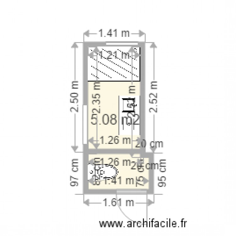 WC SDB aménagés. Plan de 0 pièce et 0 m2