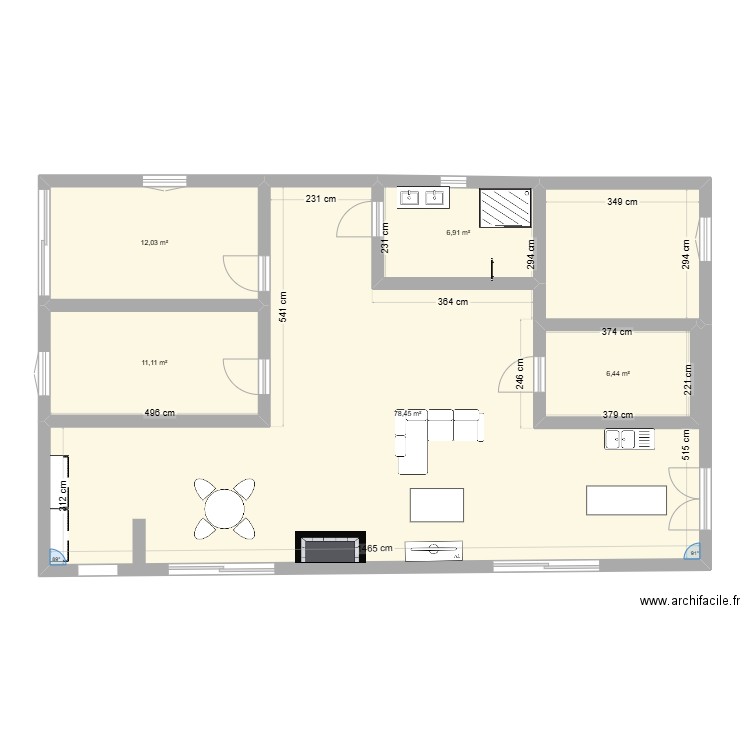 maison. Plan de 5 pièces et 115 m2