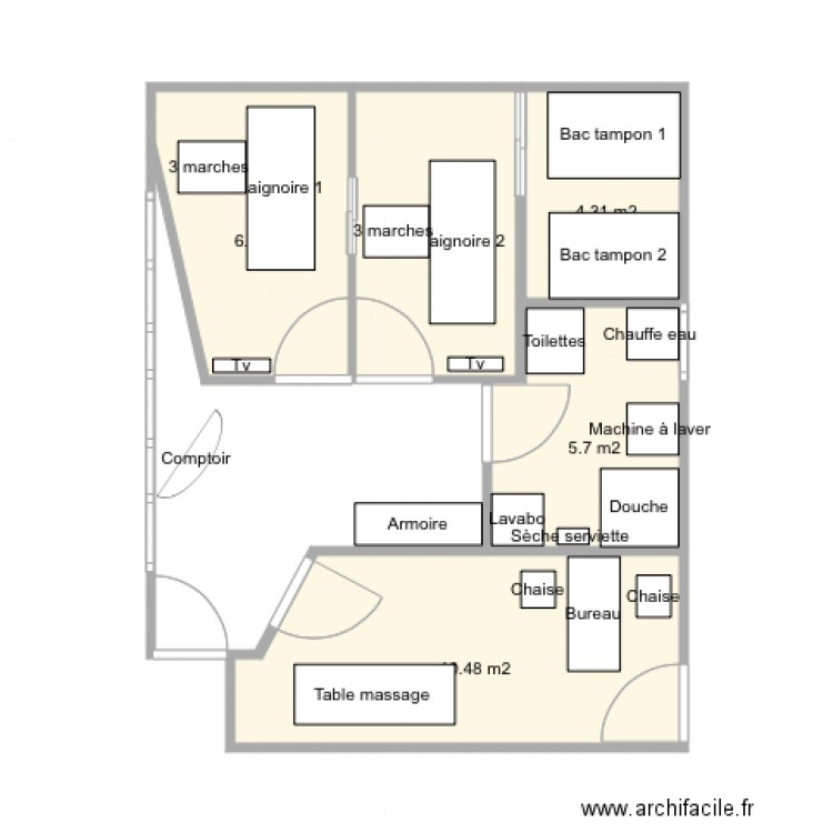 Plan avec local technique. Plan de 0 pièce et 0 m2