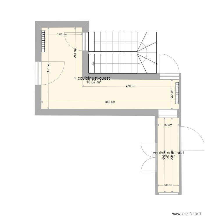 couloirs RDC. Plan de 0 pièce et 0 m2