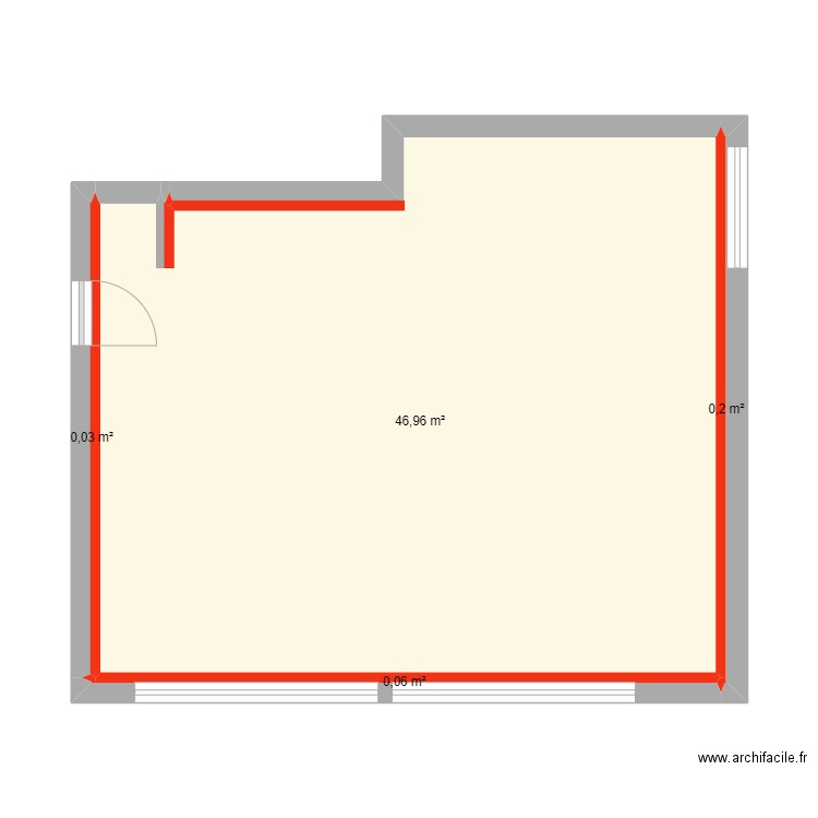 Doublage cloison projet 1140-Dubois.. Plan de 4 pièces et 47 m2