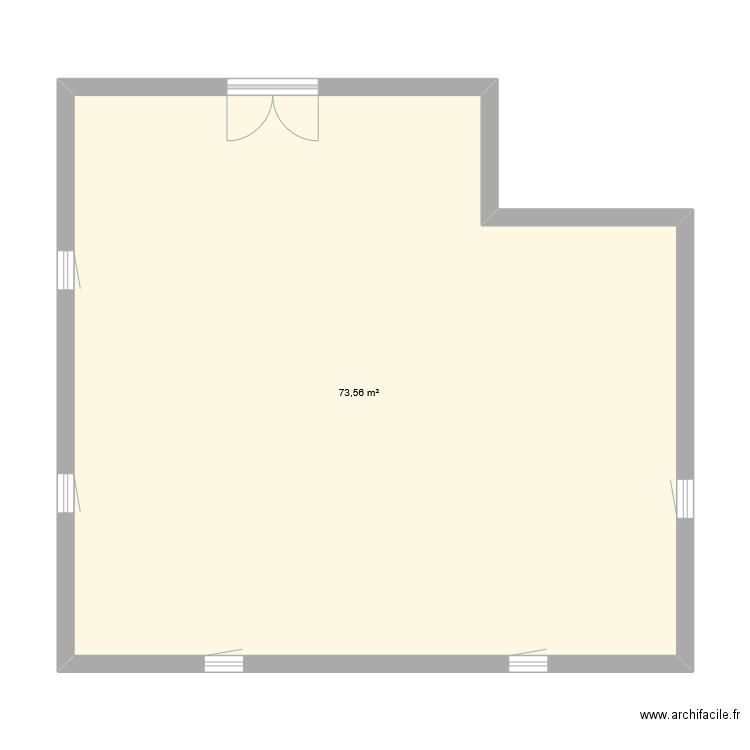 testNB. Plan de 1 pièce et 74 m2