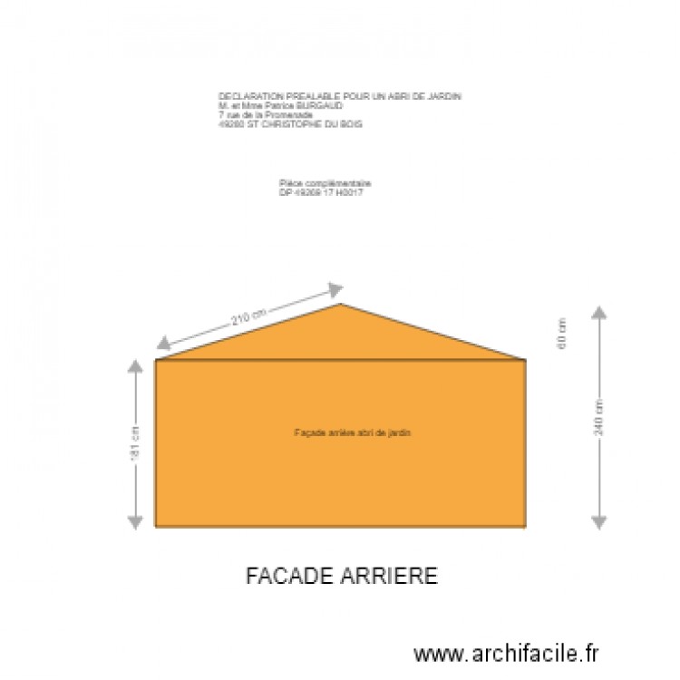 burgaud facade arriere. Plan de 0 pièce et 0 m2