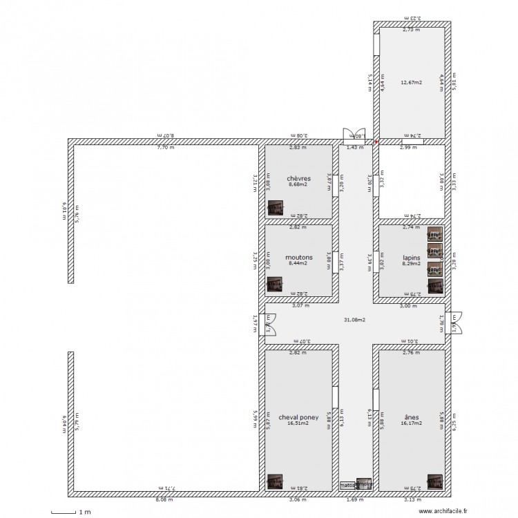 plan de la ferme. Plan de 0 pièce et 0 m2