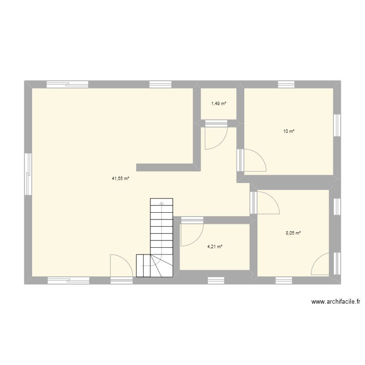 maison . Plan de 5 pièces et 65 m2