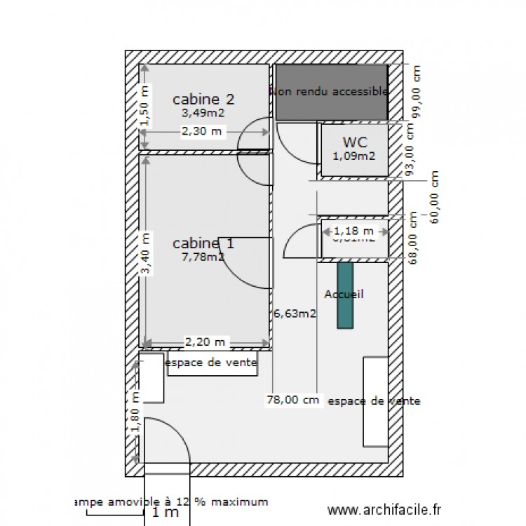 plan RDC Institut du Parc accessibilite partiel. Plan de 0 pièce et 0 m2