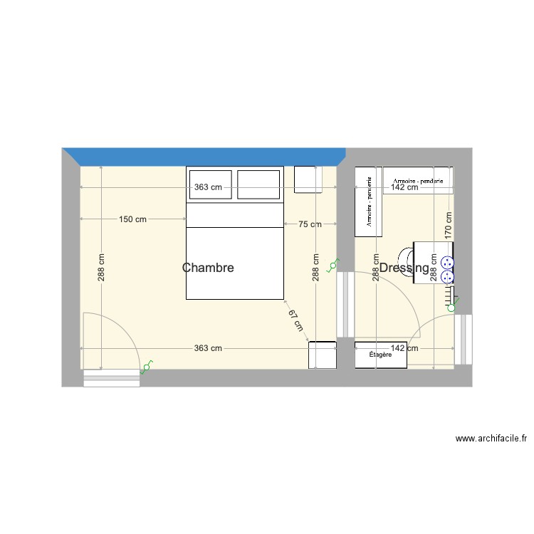 dressing. Plan de 0 pièce et 0 m2