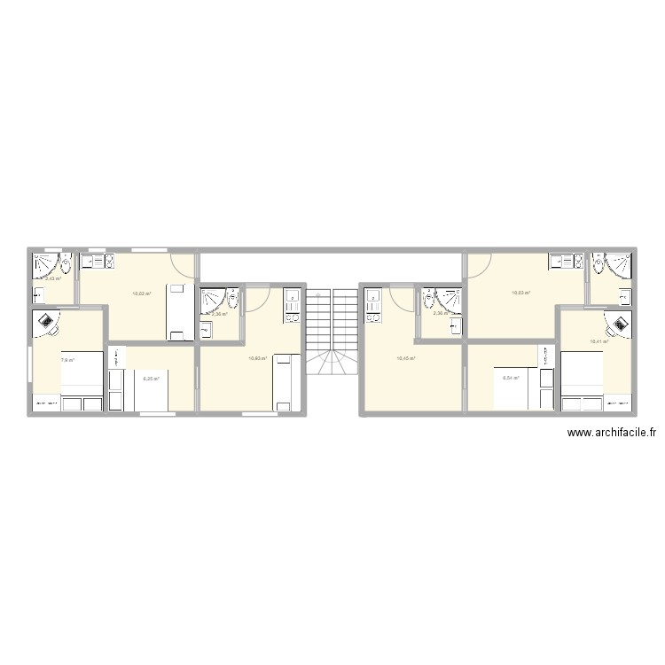 REDOUTE. Plan de 11 pièces et 80 m2