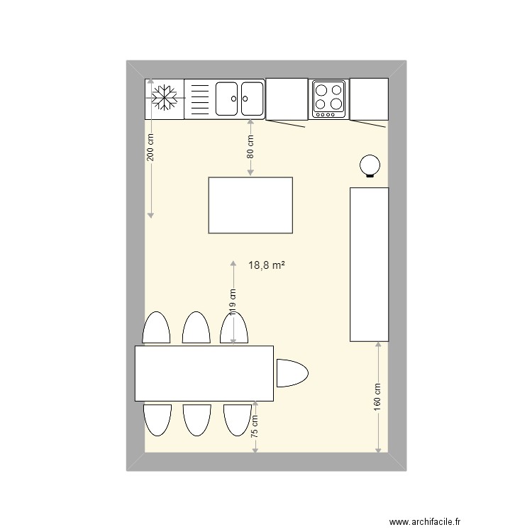 Cuisine Paou. Plan de 0 pièce et 0 m2